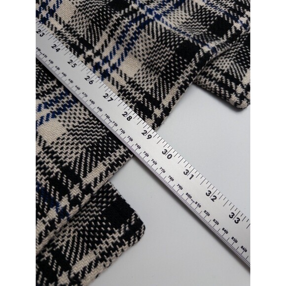Guess Jeans Coat‎ Womens XS Plaid Black White Button Up Peacoat Wool Polyester - Picture 5 of 9